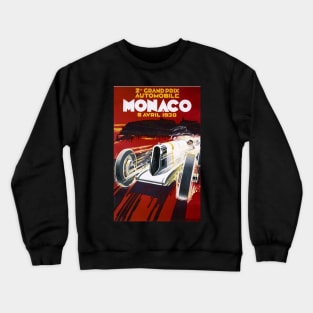 Retro poster - Monaco automobile Grand Prix - vintage - April 1930 Crewneck Sweatshirt